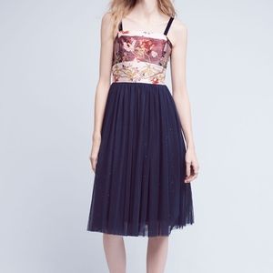 Anthropologie Tulle-Skirted Floral Dress